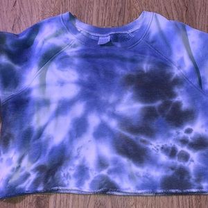 black and navy tie dye sweater